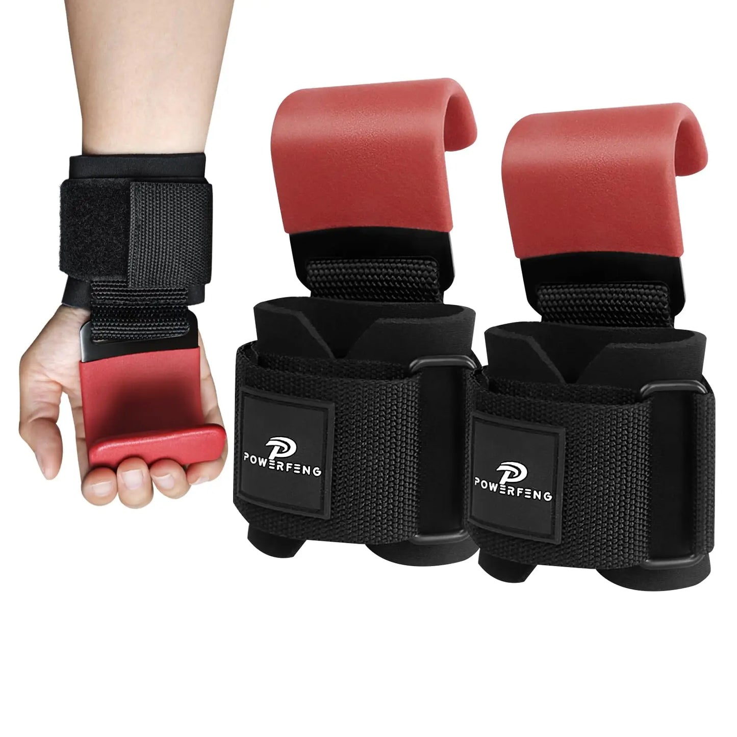 2Pcs Lifting Hook: Lifting Hook Wrist Strap Hand Grip Support Hard Pull Lifting Fitness Gloves for Men and Women
