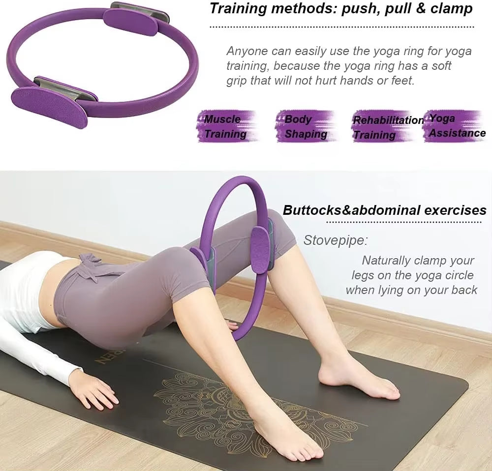 1Pcs Yoga Pilates Ring Non-Slip Sports Resistance Ring Fitness Shaping Ring Pelvic Floor Muscle Training Fitness Yoga Equipment