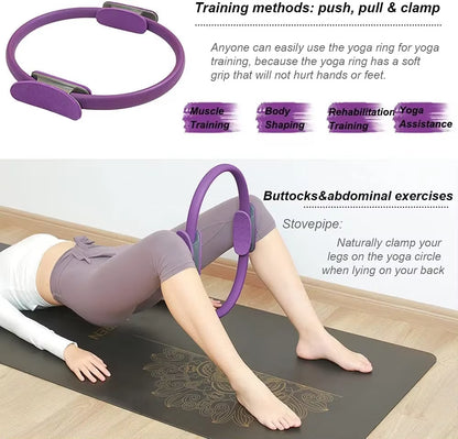 1Pcs Yoga Pilates Ring Non-Slip Sports Resistance Ring Fitness Shaping Ring Pelvic Floor Muscle Training Fitness Yoga Equipment