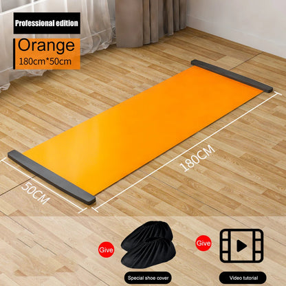 140/180/200Cm Professional Balance Sliding Yoga Mat Leg Core Training Workout Board for Ice Hockey Roller Skating Leg Exercise