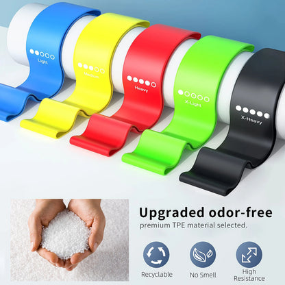 Resistance Bands Set for Home Gym Workout | Sports & Fitness Elastic Bands for Exercise, Pilates, Bodybuilding, Yoga Training Eq