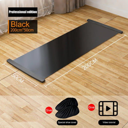 140/180/200Cm Professional Balance Sliding Yoga Mat Leg Core Training Workout Board for Ice Hockey Roller Skating Leg Exercise