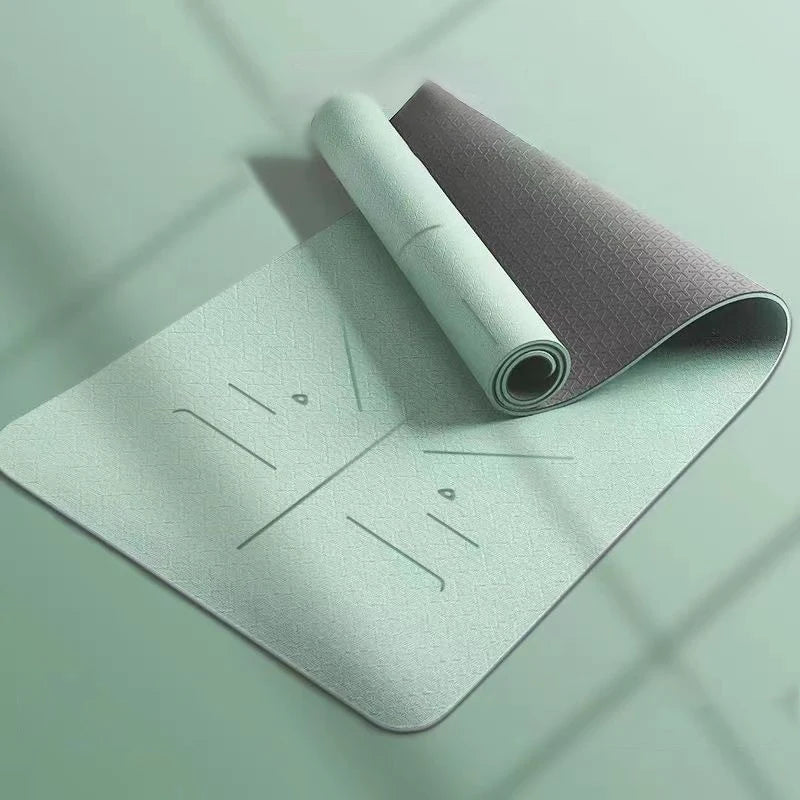 yoga mat with position lines