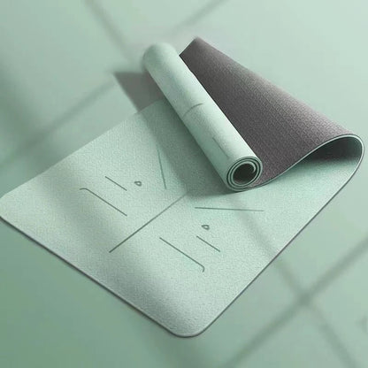 yoga mat with position lines