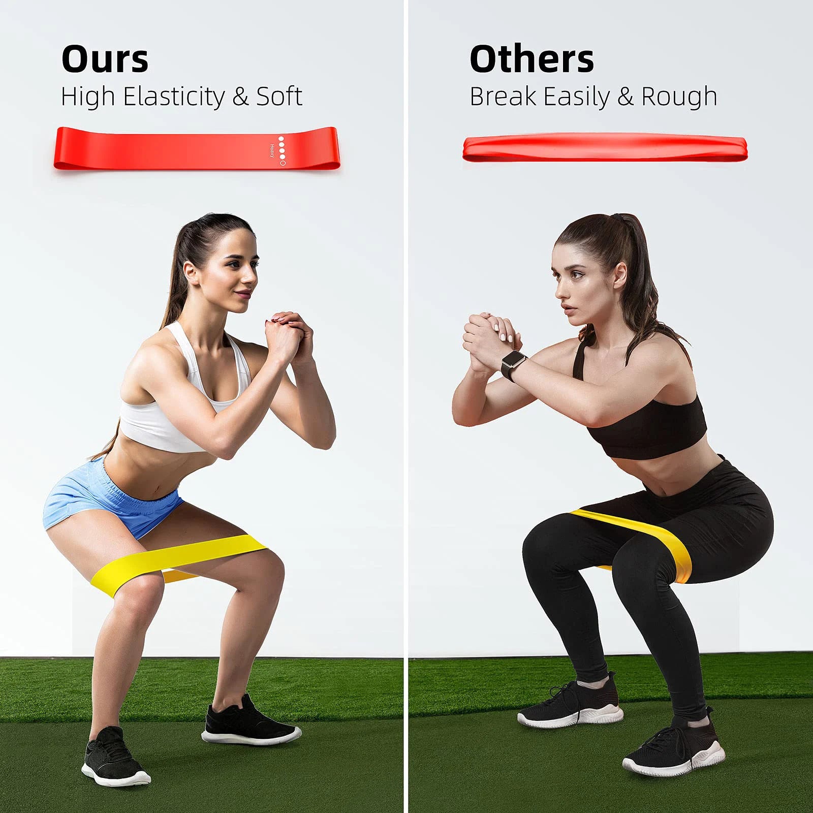 Resistance Bands Set for Home Gym Workout | Sports & Fitness Elastic Bands for Exercise, Pilates, Bodybuilding, Yoga Training Eq