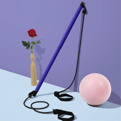A95G Multifunctional Pilates Stick Yoga Equipment Fitness Elastic Resistance Band Household Stretch Elastic Rope Belt