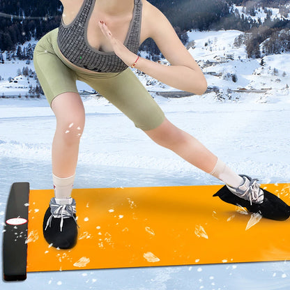 140/180/200Cm Professional Balance Sliding Yoga Mat Leg Core Training Workout Board for Ice Hockey Roller Skating Leg Exercise