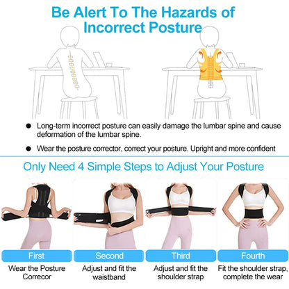 Adjustable Back Shoulder Posture Corrector Belt Clavicle Spine Support Reshape Your Body Upper and Lower Back Pain Relief Brace