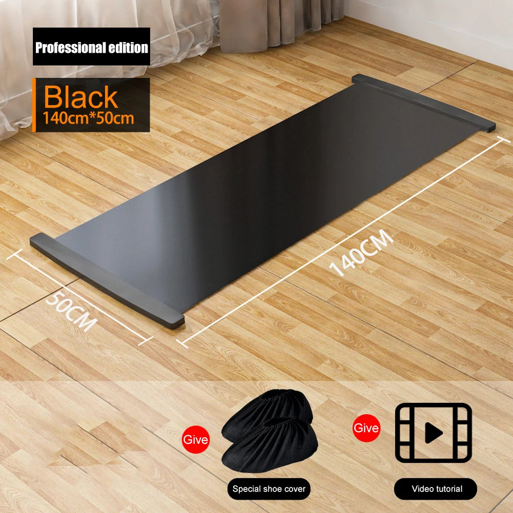 140/180/200Cm Professional Balance Sliding Yoga Mat Leg Core Training Workout Board for Ice Hockey Roller Skating Leg Exercise