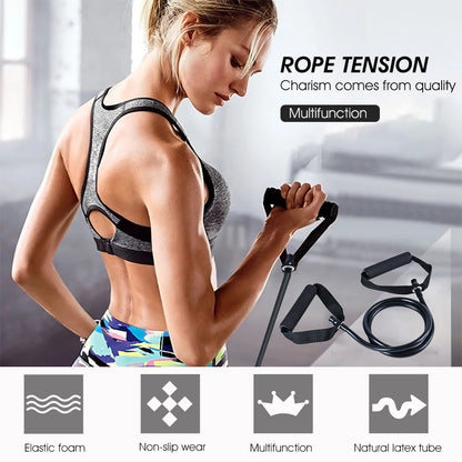 1.2M Yoga Pull Rope TPE Fitness Training Resistance Bands Fitness Gum Elastic Rubber Expander Workout Exercise Equipment Band